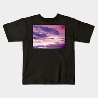 Pink & Purple Clouds/Semi Abstract Kids T-Shirt